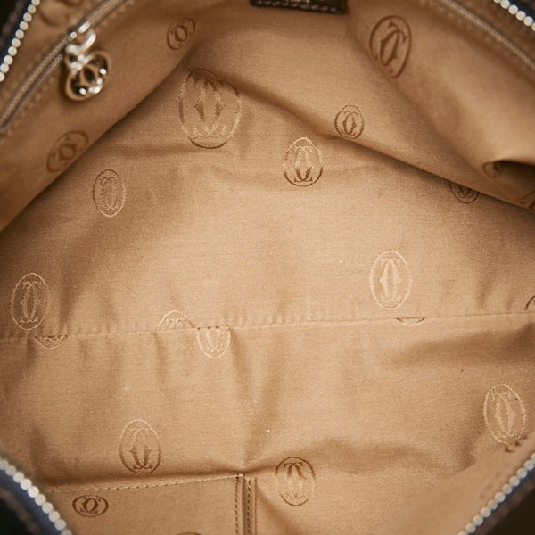 カルティエ マルチェロ ハンドバッグ ブラック レザー レディース CARTIER 【中古】