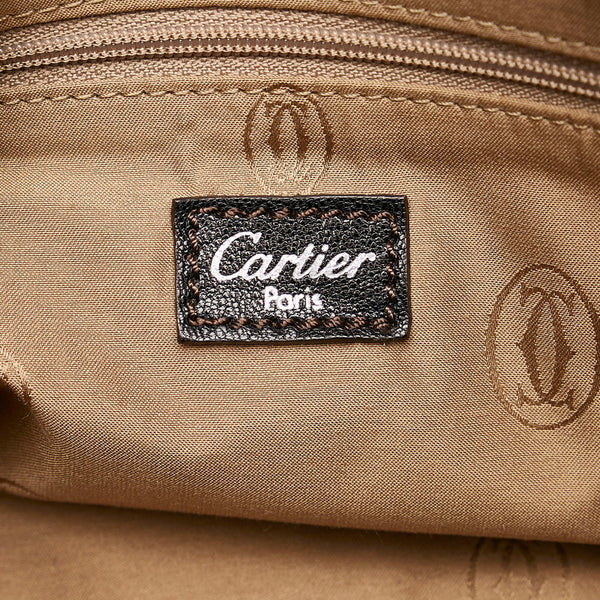 カルティエ マルチェロ ハンドバッグ ブラック レザー レディース CARTIER 【中古】