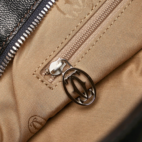 カルティエ マルチェロ ハンドバッグ ブラック レザー レディース CARTIER 【中古】