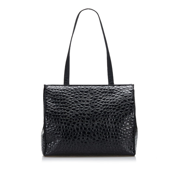 サルヴァトーレフェラガモ ヴァラ 型押し トートバッグ AO 21 2530 ブラック レザー レディース Salvatore Ferragamo 【中古】