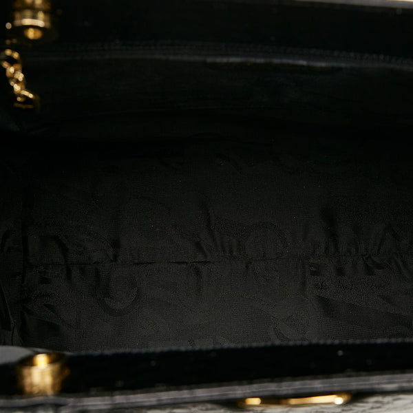 サルヴァトーレフェラガモ ヴァラ 型押し トートバッグ AO 21 2530 ブラック レザー レディース Salvatore Ferragamo 【中古】