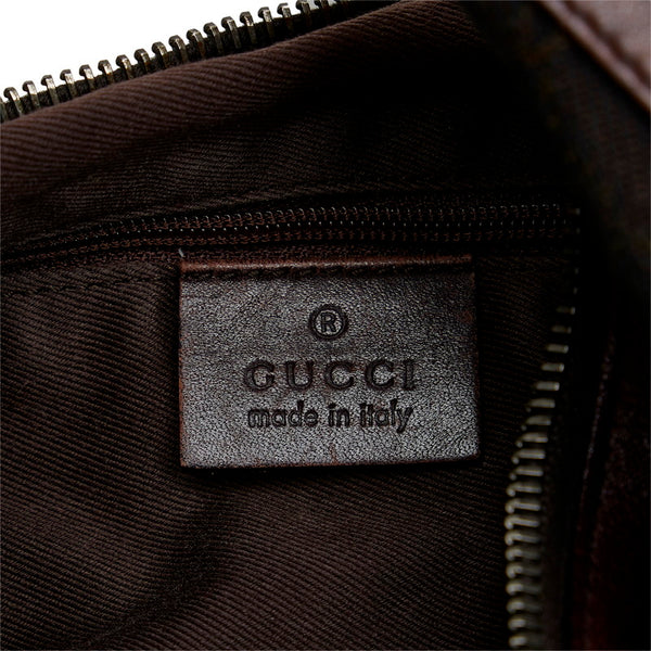 グッチ GGキャンバス ハンドバッグ ワンショルダーバッグ 01234 ブラウン キャンバス レザー レディース GUCCI 【中古】