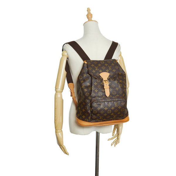 ルイ ヴィトン モノグラム モンスリGM リュック バックパック M51135 ブラウン PVC レザー レディース LOUIS VUITTON 【中古】
