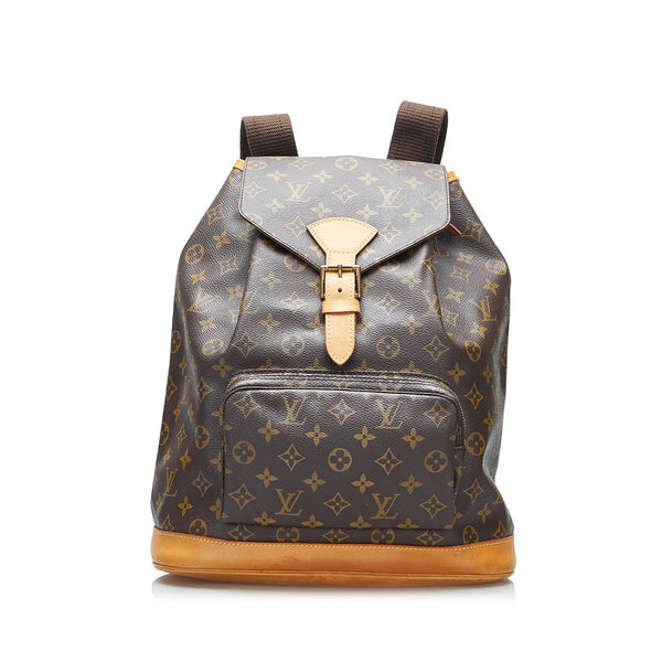 ルイ ヴィトン モノグラム モンスリGM リュック バックパック M51135 ブラウン PVC レザー レディース LOUIS VUITTON 【中古】