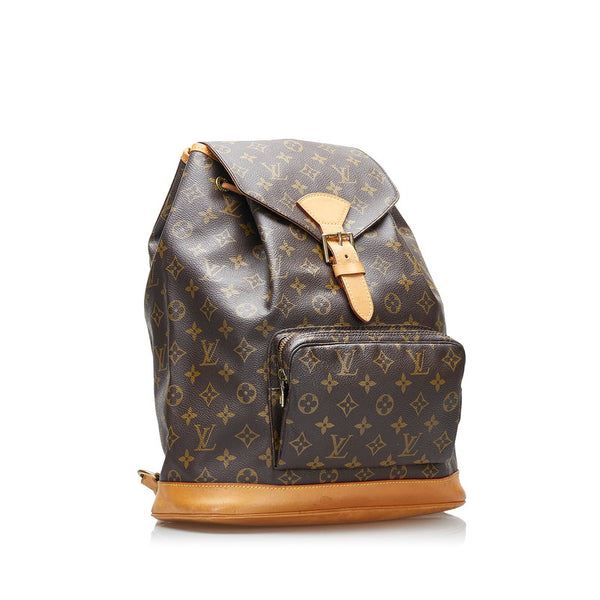 ルイ ヴィトン モノグラム モンスリGM リュック バックパック M51135 ブラウン PVC レザー レディース LOUIS VUITTON 【中古】