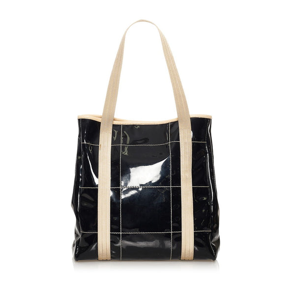 サルヴァトーレフェラガモ ハンドバッグ AU-21/6795 ブラック ベージュ エナメル キャンバス レディース Salvatore Ferragamo 【中古】