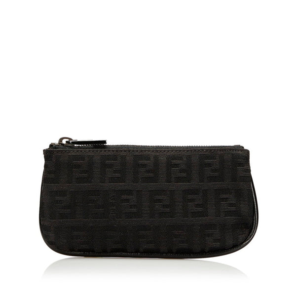 フェンディ ズッカ コインケース 小銭入れ 8AP005 ブラック キャンバス レザー レディース FENDI 【中古】