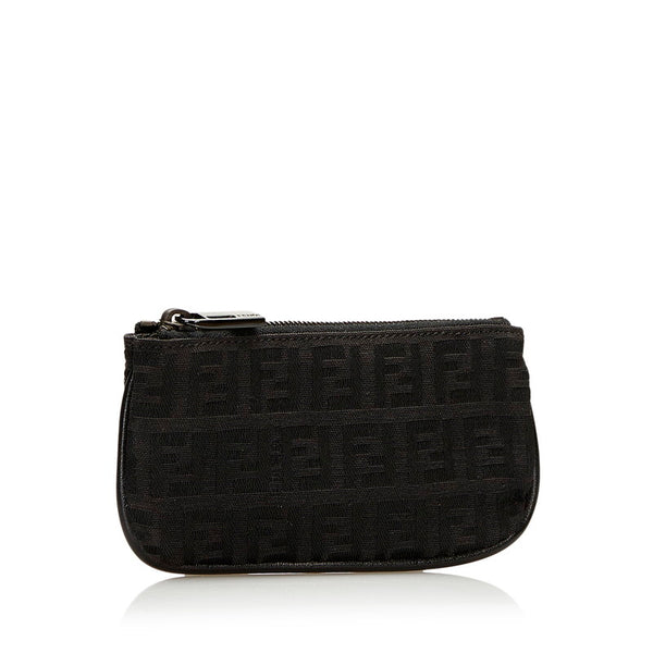 フェンディ ズッカ コインケース 小銭入れ 8AP005 ブラック キャンバス レザー レディース FENDI 【中古】