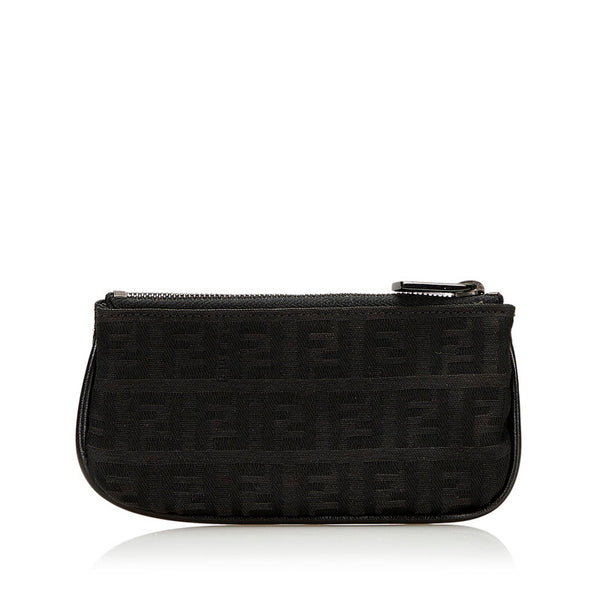 フェンディ ズッカ コインケース 小銭入れ 8AP005 ブラック キャンバス レザー レディース FENDI 【中古】