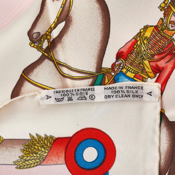 エルメス カレ90 L'ARMEE IMPERI ALE RUSSE ロシア軍事博物館 スカーフ ピンク ホワイト シルク レディース HERMES 【中古】