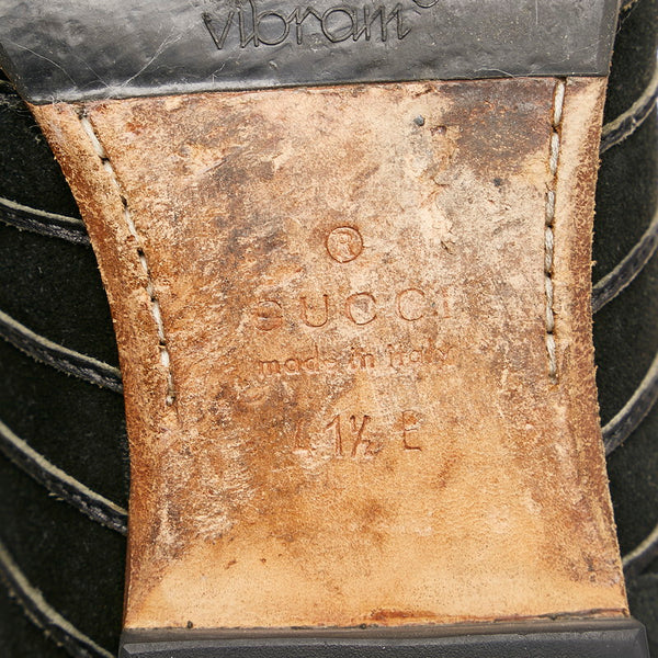 グッチ ローカット スニーカー 142634 ブラック スウェード レザー メンズ GUCCI 【中古】