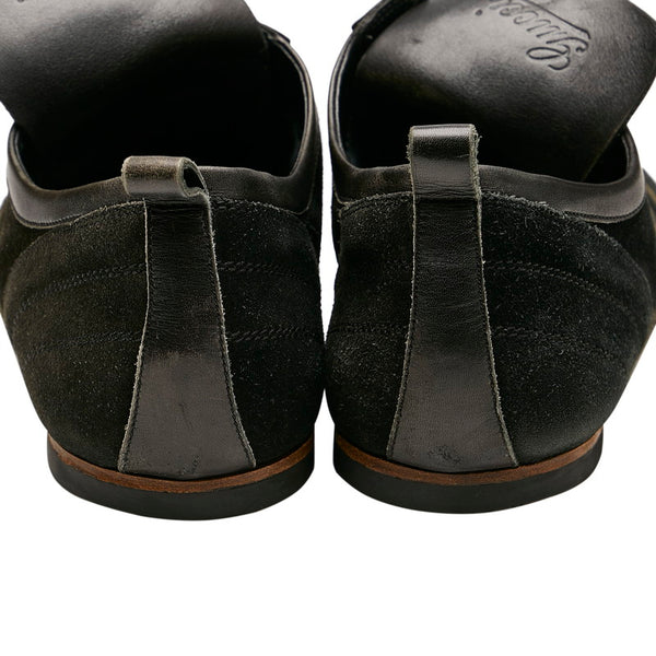 グッチ ローカット スニーカー 142634 ブラック スウェード レザー メンズ GUCCI 【中古】