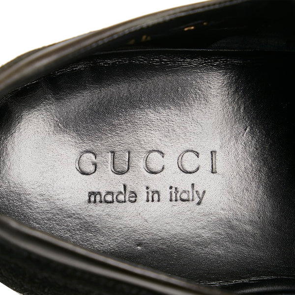 グッチ ローカット スニーカー 142634 ブラック スウェード レザー メンズ GUCCI 【中古】
