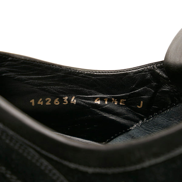 グッチ ローカット スニーカー 142634 ブラック スウェード レザー メンズ GUCCI 【中古】