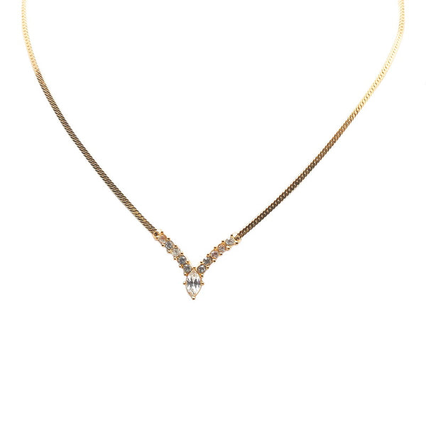 ディオール V字 ネックレス ゴールド メッキ レディース Dior 【中古】