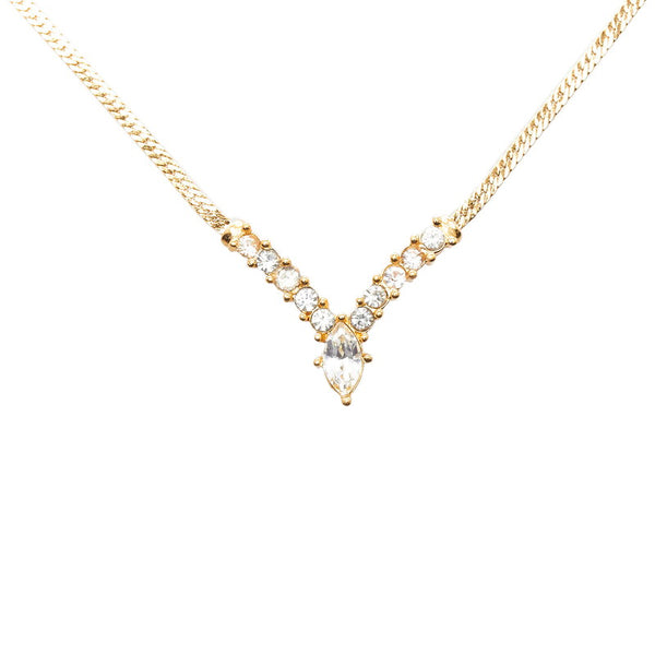 ディオール V字 ネックレス ゴールド メッキ レディース Dior 【中古】