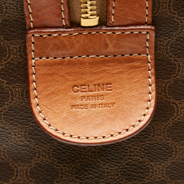 セリーヌ マカダム ボストンバッグ トラベルバッグ 旅行用バッグ ブラウン PVC レザー レディース CELINE 【中古】