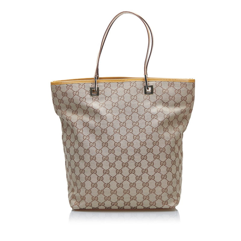 グッチ GGキャンバス ハンドバッグ トートバッグ 002.1098 ベージュ ブラウン キャンバス レザー レディース GUCCI 【中古】