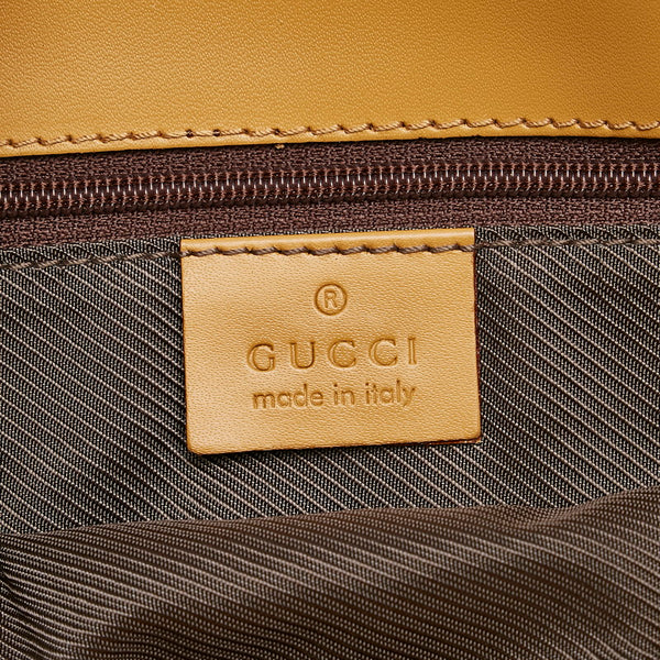 グッチ GGキャンバス ハンドバッグ トートバッグ 002 1098 ベージュ ブラウン キャンバス レザー レディース GUCCI 【中古】