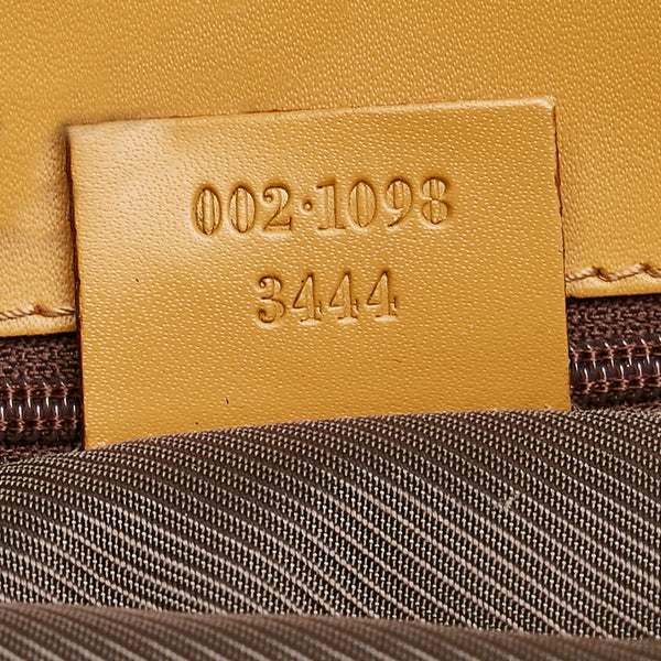 グッチ GGキャンバス ハンドバッグ トートバッグ 002.1098 ベージュ ブラウン キャンバス レザー レディース GUCCI 【中古】