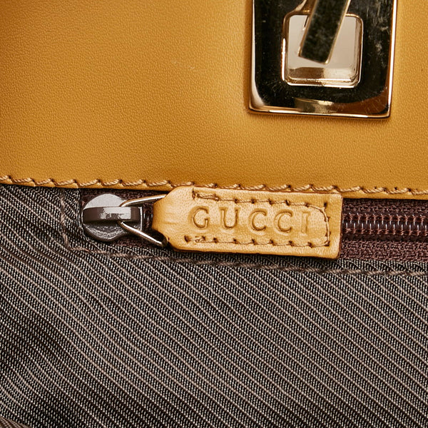 グッチ GGキャンバス ハンドバッグ トートバッグ 002.1098 ベージュ ブラウン キャンバス レザー レディース GUCCI 【中古】