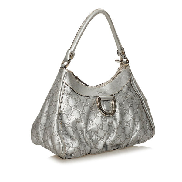 グッチ グッチシマ アビー 190525 シルバー レザー ワンショルダー レディース GUCCI 【中古】