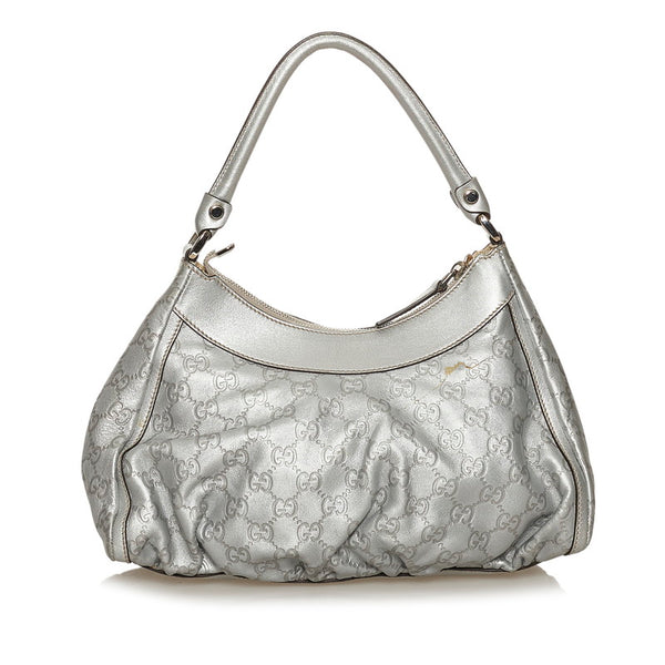 グッチ グッチシマ アビー 190525 シルバー レザー ワンショルダー レディース GUCCI 【中古】