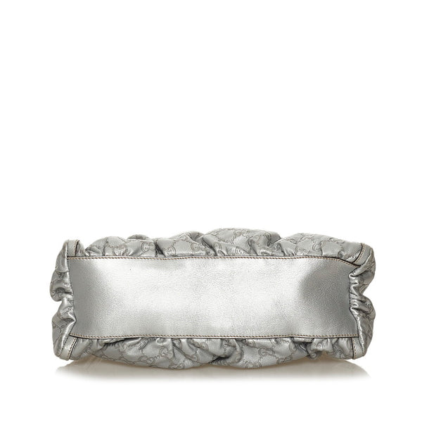 グッチ グッチシマ アビー 190525 シルバー レザー ワンショルダー レディース GUCCI 【中古】