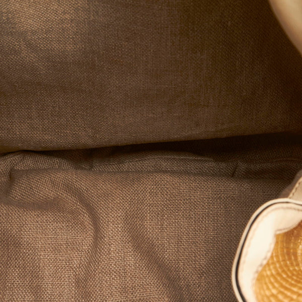 グッチ バンブー ハンドバッグ ショルダーバッグ 2WAY 169976 ベージュ アイボリー ラフィア レザー レディース GUCCI 【中古】