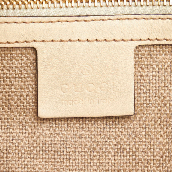 グッチ バンブー ハンドバッグ ショルダーバッグ 2WAY 169976 ベージュ アイボリー ラフィア レザー レディース GUCCI 【中古】