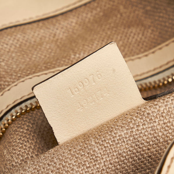 グッチ バンブー ハンドバッグ ショルダーバッグ 2WAY 169976 ベージュ アイボリー ラフィア レザー レディース GUCCI 【中古】