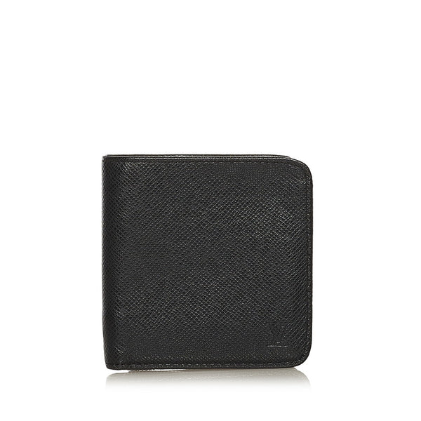 ルイ ヴィトン タイガ ポルト ビエ モネ ジップ 二つ折り財布 M30672 アルドワーズ ブラック レザー メンズ LOUIS VUITTON 【中古】