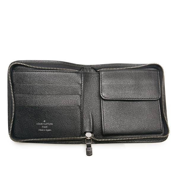 ルイ ヴィトン タイガ ポルト ビエ モネ ジップ 二つ折り財布 M30672 アルドワーズ ブラック レザー メンズ LOUIS VUITTON 【中古】