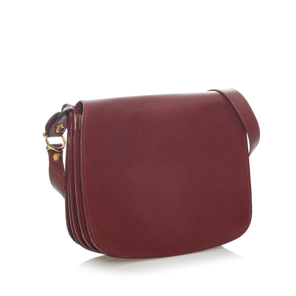 カルティエ マスト ショルダーバッグ ボルドー レザー レディース CARTIER 【中古】