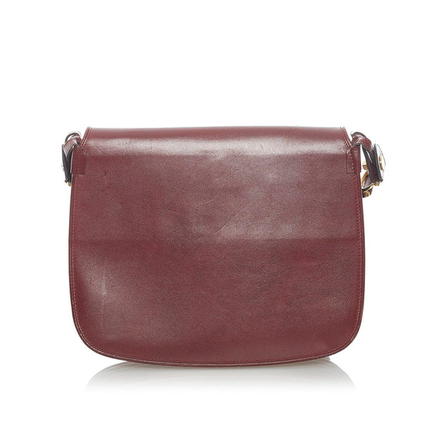 カルティエ マスト ショルダーバッグ ボルドー レザー レディース CARTIER 【中古】