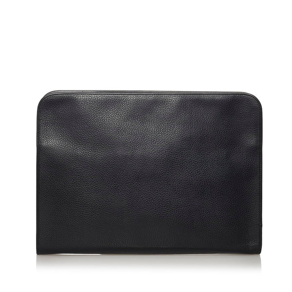 バーバリー ノバチェック セカンドバッグ ブラック レザー メンズ BURBERRY 【中古】