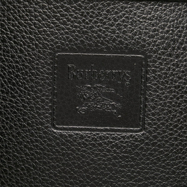 バーバリー ノバチェック セカンドバッグ ブラック レザー メンズ BURBERRY 【中古】