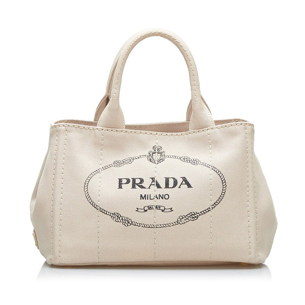 プラダ カナパSS トートバッグ ショルダーバッグ 2WAY 1BG439 ベージュ キャンバス レディース PRADA 【中古】