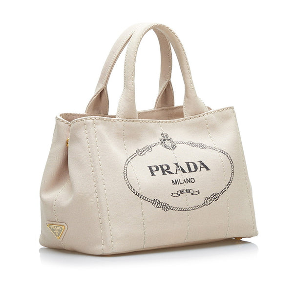 プラダ カナパSS トートバッグ ショルダーバッグ 2WAY 1BG439 ベージュ キャンバス レディース PRADA 【中古】
