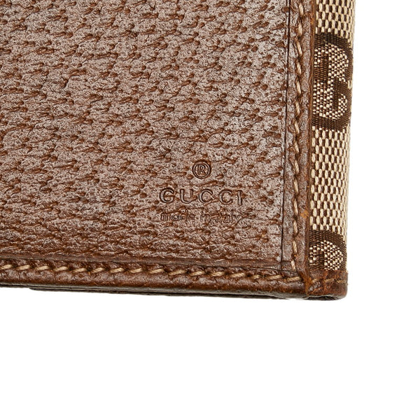 グッチ GGキャンバス ジャッキー 二つ折り財布 長財布 141430 ブラウン キャンバス レザー レディース GUCCI 【中古】