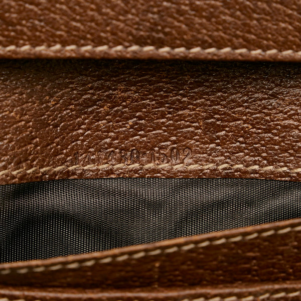 グッチ GGキャンバス ジャッキー 二つ折り財布 長財布 141430 ブラウン キャンバス レザー レディース GUCCI 【中古】