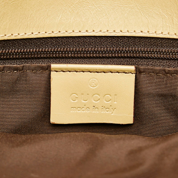 グッチ GGキャンバス ハンドバッグ トートバッグ 31244 ダークブラウン キャンバス レザー レディース GUCCI 【中古】