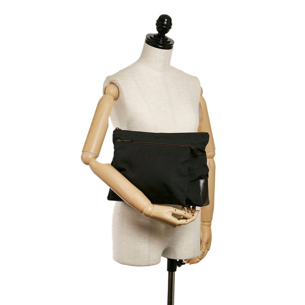 グッチ 014 1131 ブラック ナイロン レザー セカンドバッグ メンズ GUCCI 【中古】