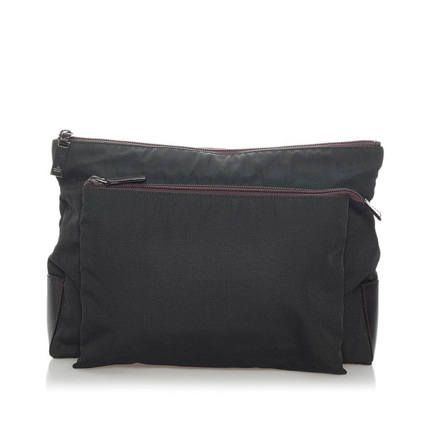 グッチ 014 1131 ブラック ナイロン レザー セカンドバッグ メンズ GUCCI 【中古】