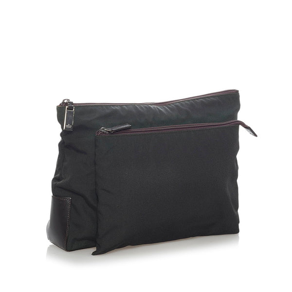 グッチ 014 1131 ブラック ナイロン レザー セカンドバッグ メンズ GUCCI 【中古】