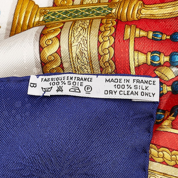 エルメス カレ90 LUNA PARK メリーゴーランド 遊園地 スカーフ ブルー レッド マルチカラー シルク レディース HERMES 【中古】