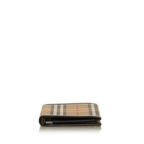 バーバリー ノバチェック ベージュ キャンバス レザー 手帳 メンズ BURBERRY 【中古】