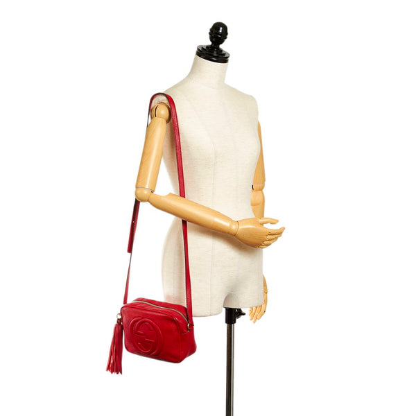 グッチ ソーホー 斜め掛け ショルダーバッグ 308304 レッド レザー レディース GUCCI 【中古】