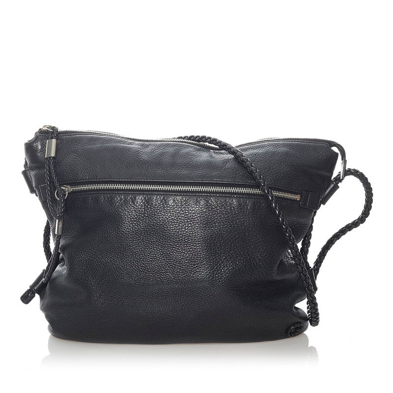 グッチ インターロッキングG 斜め掛け ショルダーバッグ 268244 ブラック レザー レディース GUCCI 【中古】