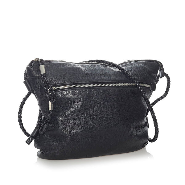 グッチ インターロッキングG 斜め掛け ショルダーバッグ 268244 ブラック レザー レディース GUCCI 【中古】